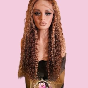 26- Inch water wave Wig- Highlight, 13x4 Lace front 4 combs