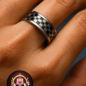 men checkered ring