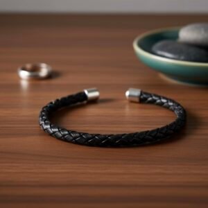 Black men’s bracelet knotted