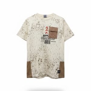 Men’s sized medium Beige and brown splatter print utility T-shirt