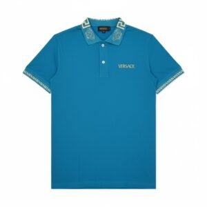 Men’s sized large Caribbean blue with design short sleeves