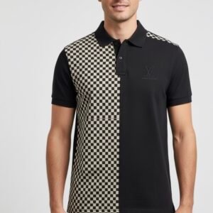 Men shirt size medium black checkered style color